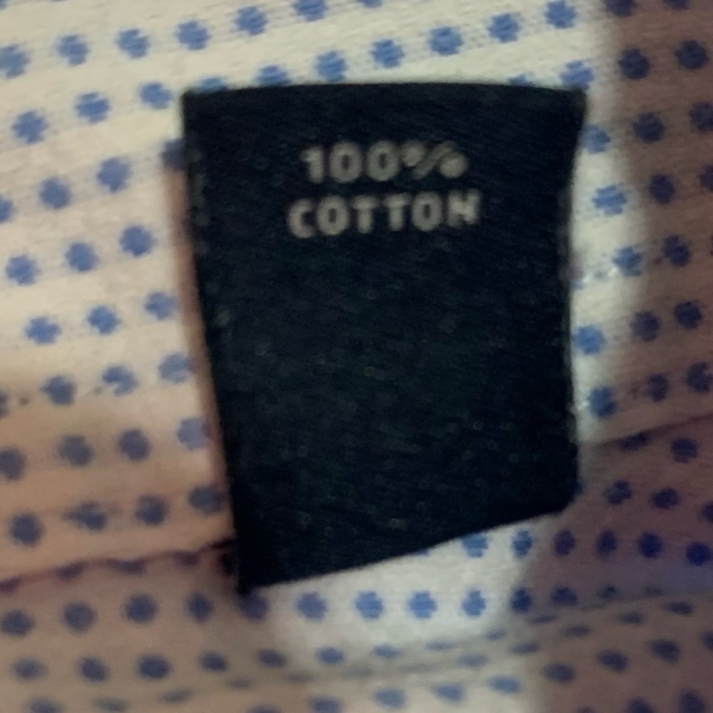 Tommy Hilfiger Slim Fit Blue Dots Button Down Dress Shirt. XL 17-17 1/2 34/35 - Picture 11 of 11